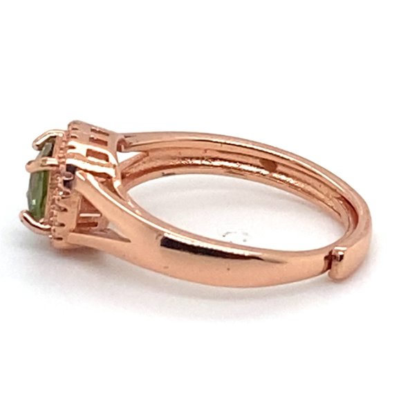 Diopside .80ct Rose Gold Finish Solid 925 Sterling Silver Ring - Picture 6 of 7